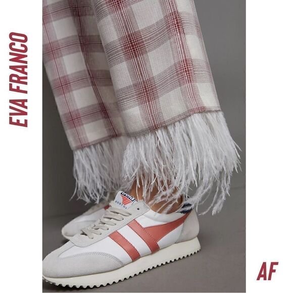 ANTHROPOLOGIE BY EVA FRANCO BRENDA FEATHERED PLAID PANTS NEW LARGE - Picture 5 of 8
